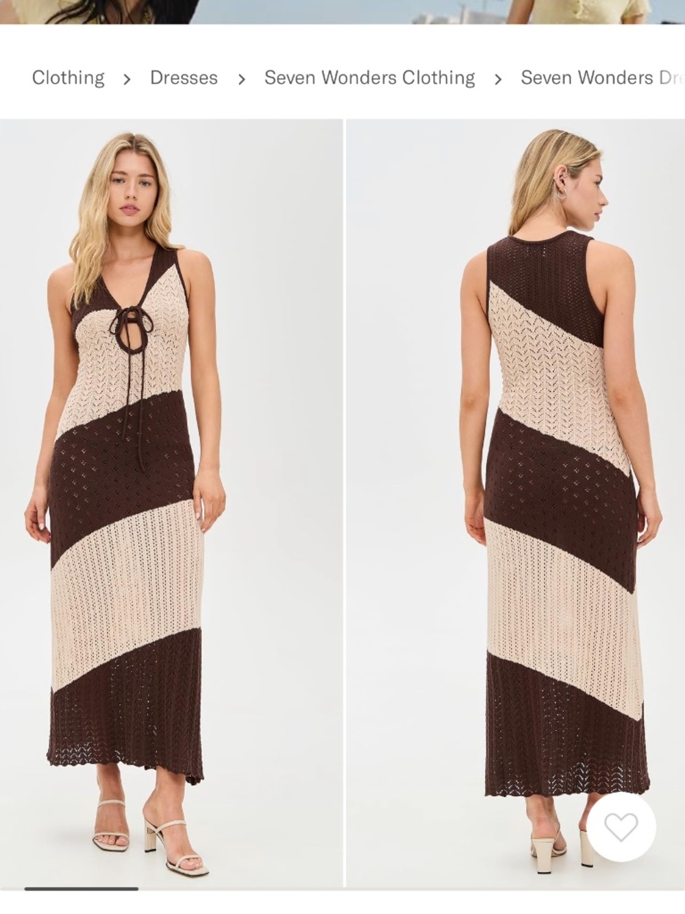 NWT!! Seven Wonders Julie Maxi Dress in Sand/Chocolate